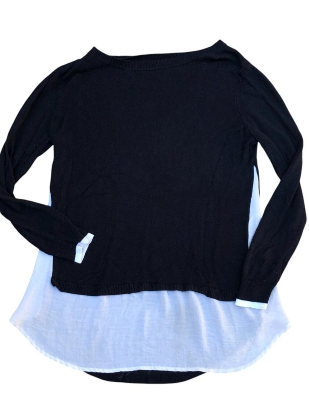 ANA A NEW APPROACH Pullover Sweater Women's LARGE Black Rayon